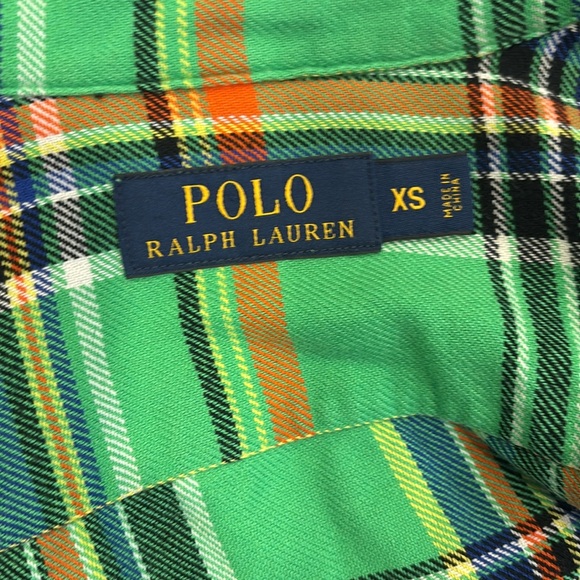 Polo Ralph Lauren plaid brushed cotton flannel shirt size XS - Picture 6 of 6